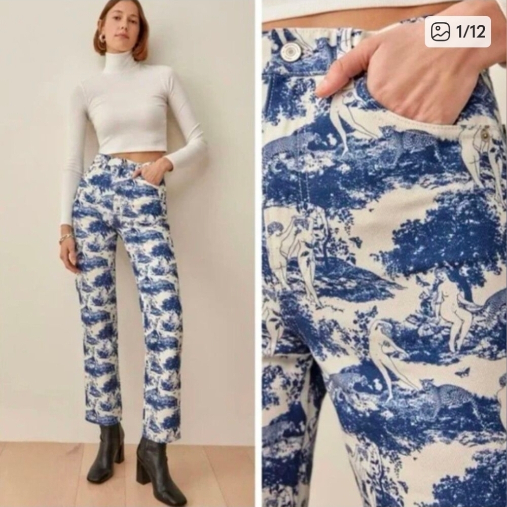 Rare Reformation Pastoral High Rise Straight Jeans size 29